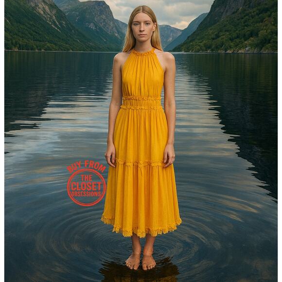 RARE!!! MANGO Halter Neck Maxi Dress NWT - Picture 2 of 16